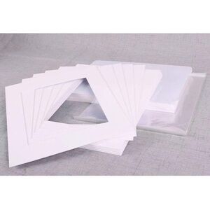 Elegant White Photo Mat Board Collection, 5 x7, 20 sets, NEW